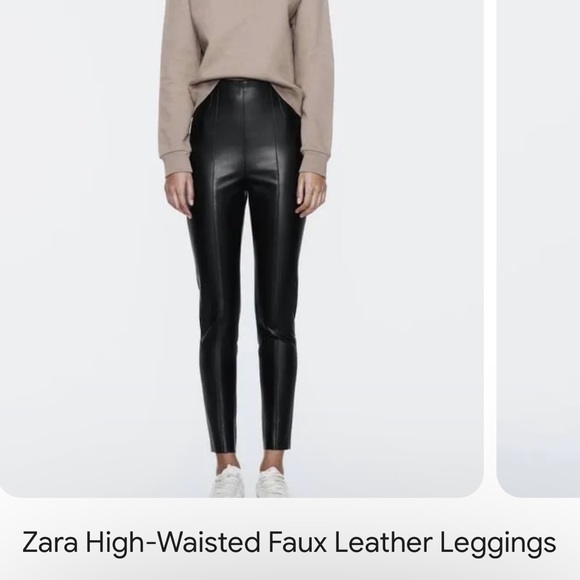 🎉Brand New With Tags🎉Zara High-Waisted Faux Leather Leggings - Picture 5 of 7